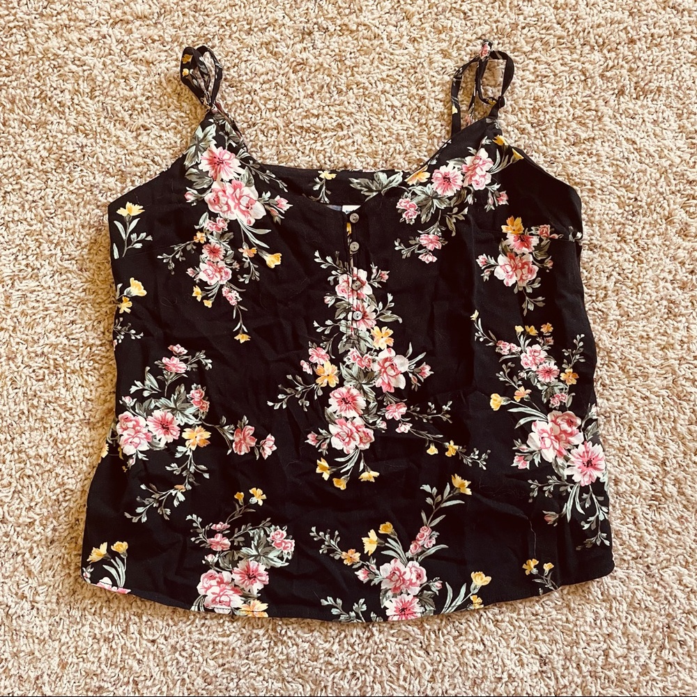 Old Navy Black Floral Blouse